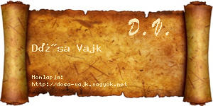 Dósa Vajk névjegykártya